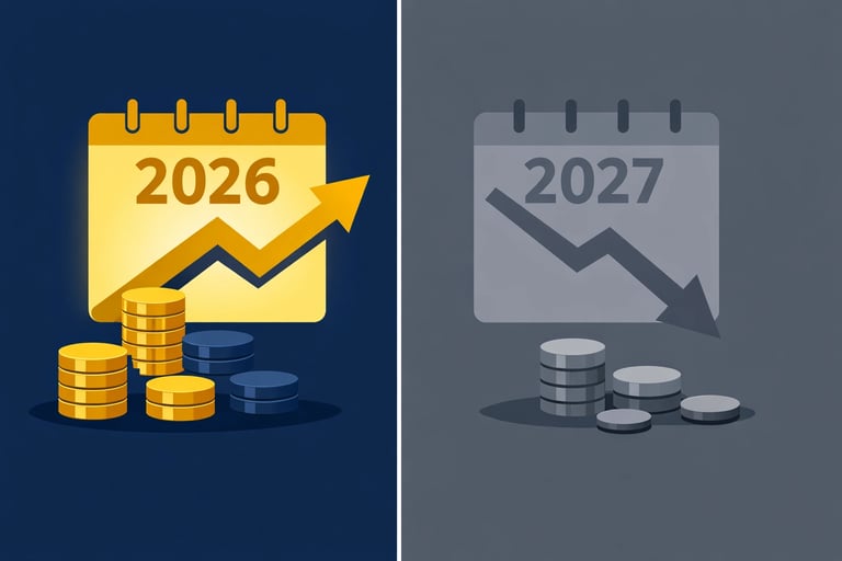 Graph showing M&A valuation multiples over time with 2026 highlighted as peak window for home health