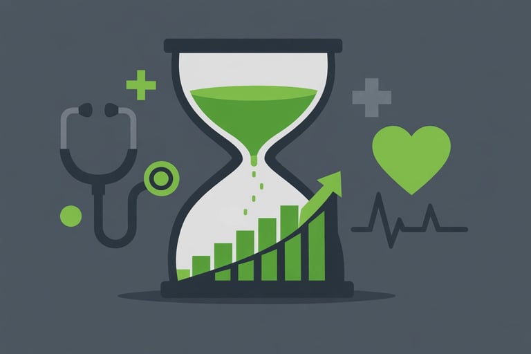 A graph showing the relationship between clinical quality scores and agency valuation multiples in t