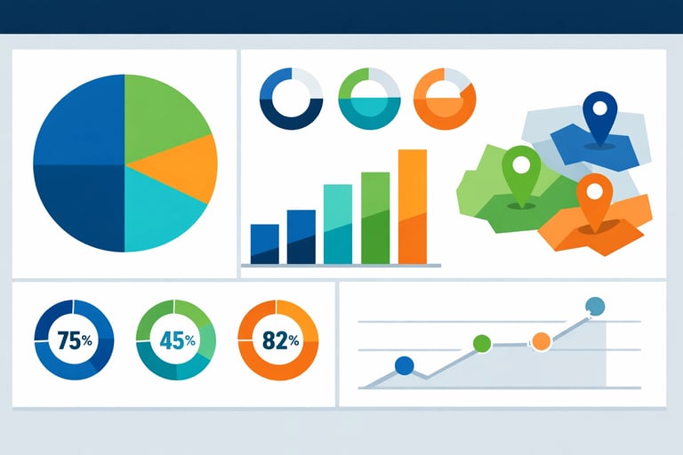 Business analytics dashboard displaying referral source diversity metrics, concentration percentages