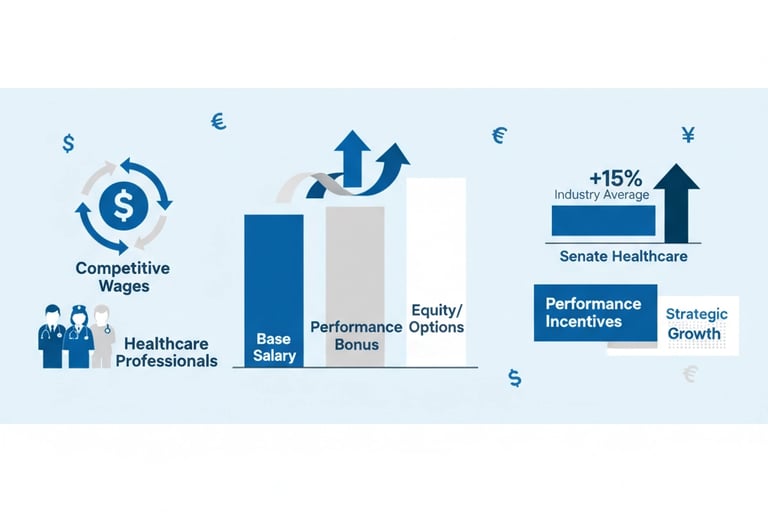 Healthcare worker compensation chart showing competitive salary ranges for home health positions