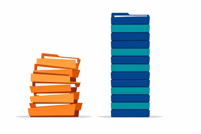 A simple comparison table between two agencies showing how lower risk leads to a higher sale price.