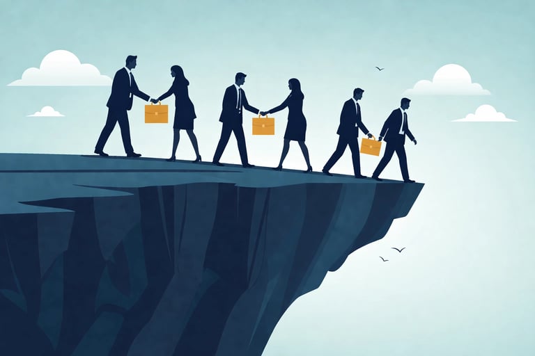 Visual representation of the healthcare executive succession cliff, showing retirement timelines and