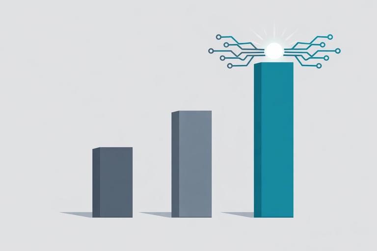 A professional bar chart showing the difference in valuation multiples between traditional agencies