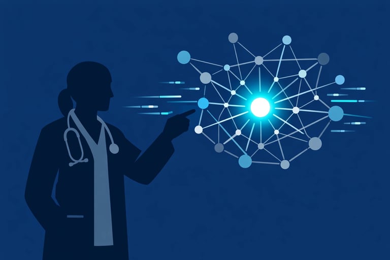 A digital dashboard mockup displaying key hospice performance metrics like SSVI scores and patient s