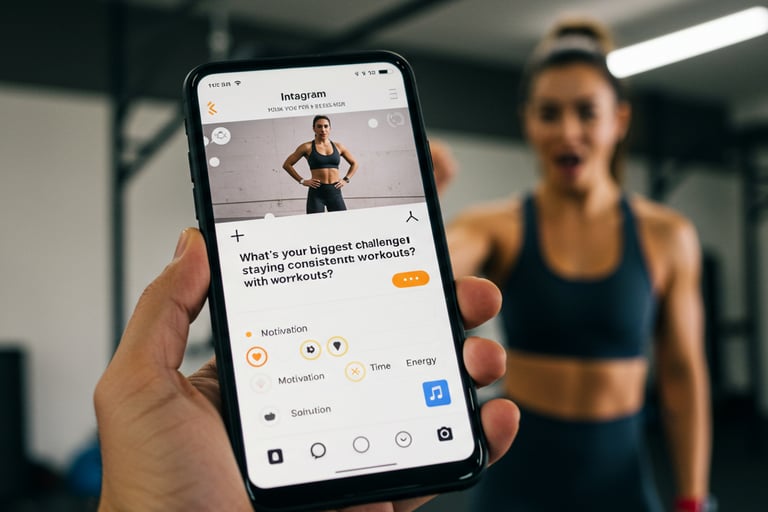 A smartphone screen displaying an Instagram story poll with the question: