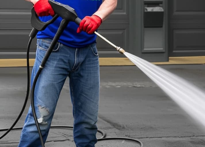 Pressure washing storefront for a local business in Salt Lake City