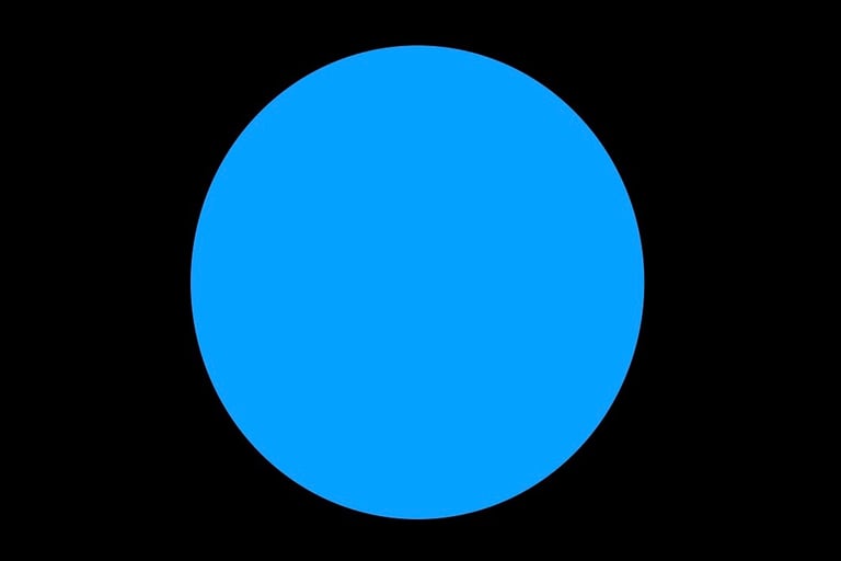 Sky blue dot on a black background