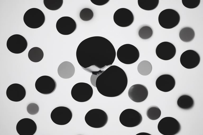 Numerous black dots on a white background