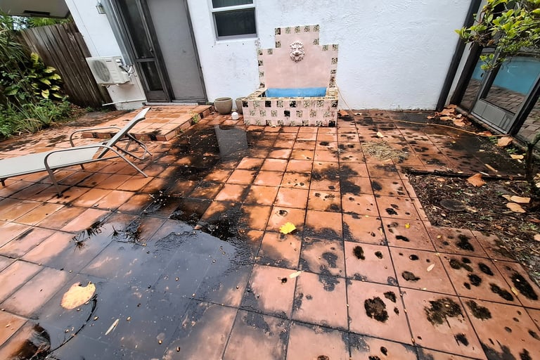 Patio needs pressure cleaning