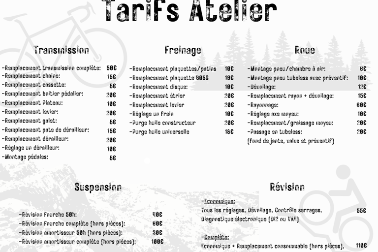 tarif réparation vélo delle territoire de Belfort franche comté 