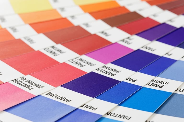 Imagen de una guía de color pantone desplegado