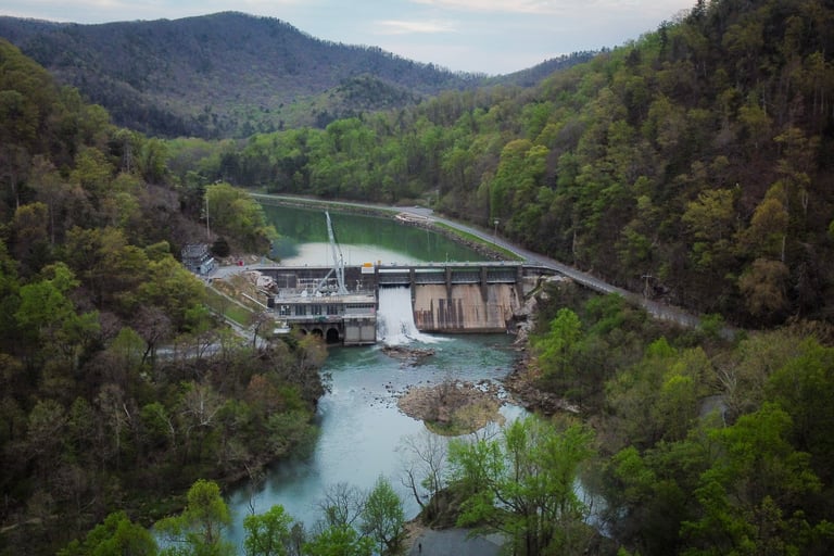 Wilbur Dam on the Watauga River Elizabethton TN