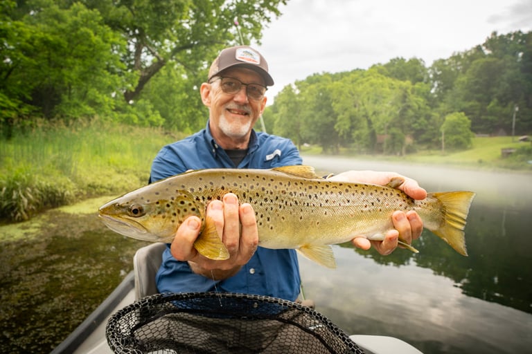 Richard fished for river giants in the morning and rising brown trout in the afternoon.
