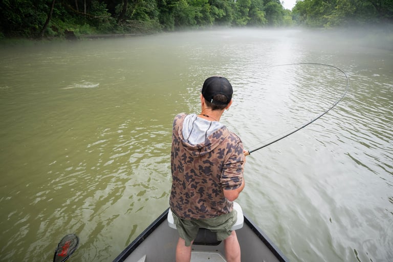 8 weight fly rods are ideal for streamer fishing for brown trout and striped bass.