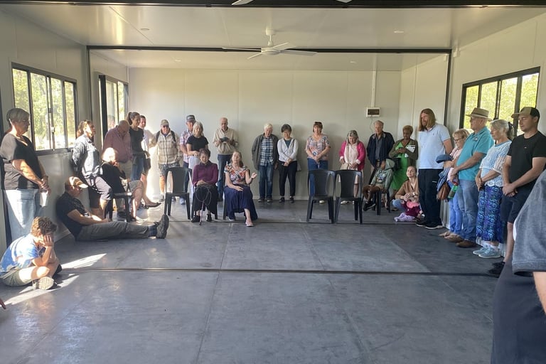 Dedicating the temporary church