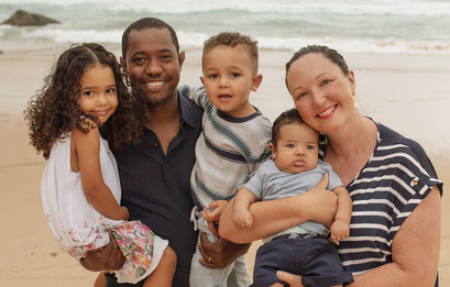 Mesfin and Amy and their three children