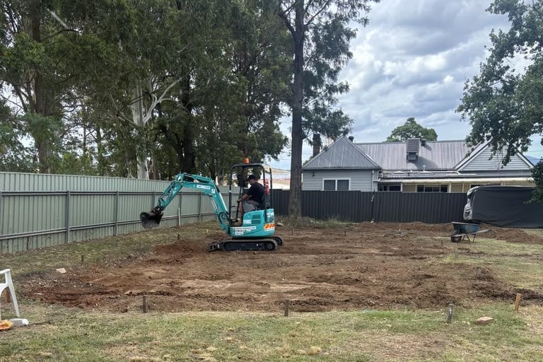 Clearing the temporary church site