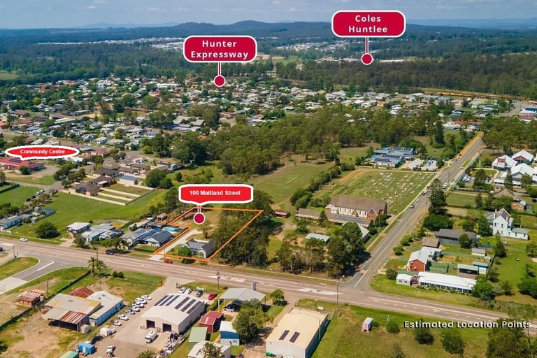 Aerial view of 100 Maitland St Branxton