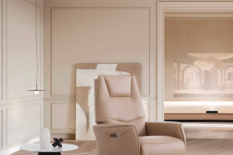 a modern reclining chair with a large, modern, modern, modern, contemporary