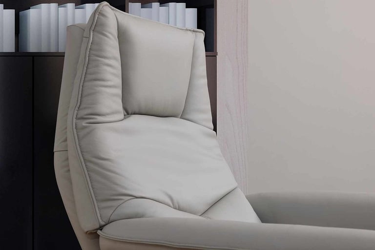 a chair with a book shelf and a bookcase