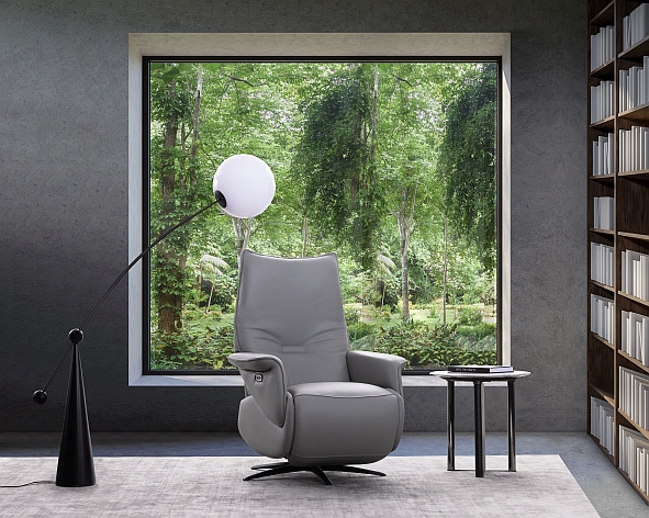 a chair with a lamp and a lamp on it