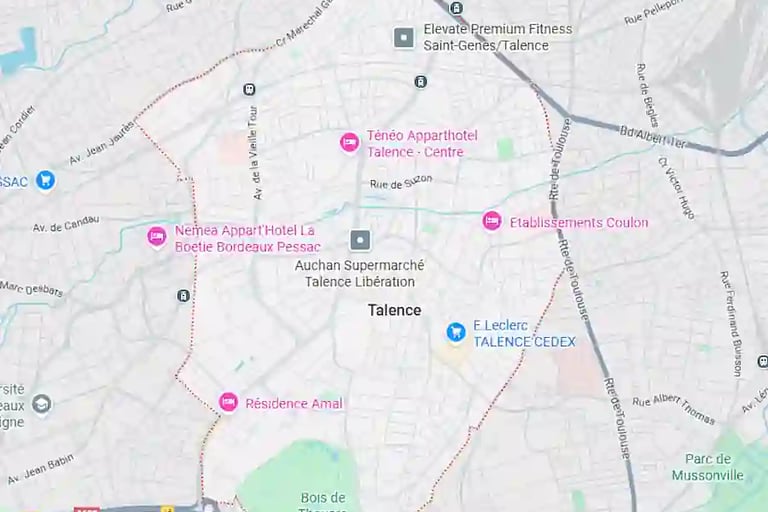 Carte de la ville de Talence