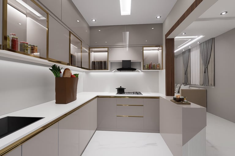 L-shape modular kitchen Patna