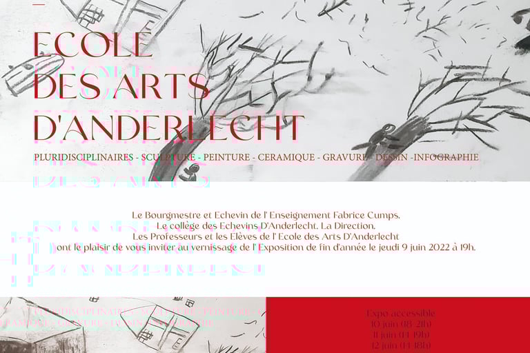exposition de fin d'année à l'école des arts d'Anderlecht