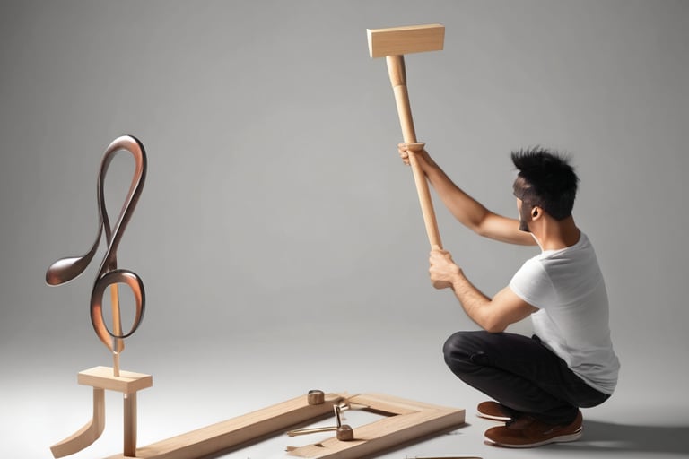 a man is holding a hammer and a hammer hammer
