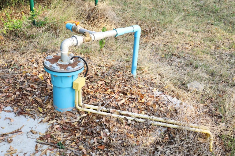 well pump cap and pipe fittings