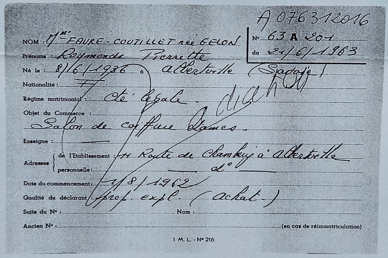 Mme. Raymonde Pierrette FAVRE-COUTILLET (GELON)