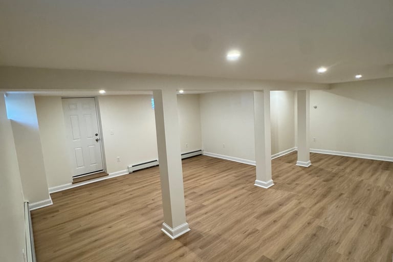 frame to finish basement remodeling project Pembroke Massachusetts