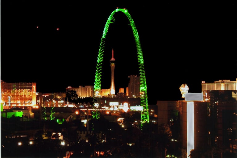 Strat Las Vegas as seen from the MGM Grand in December 2000