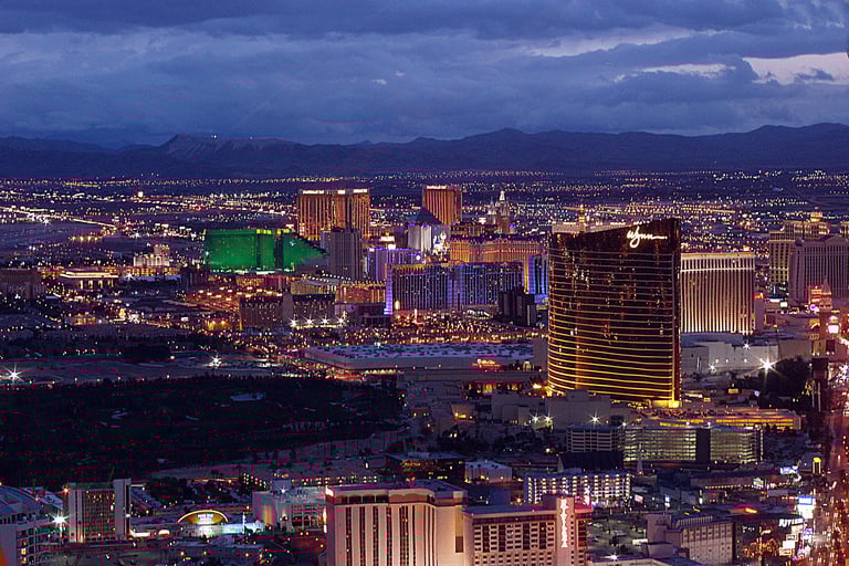 Wynn Las Vegas as seen from the Strat observation deck in 2005