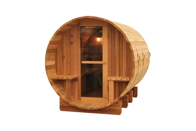 Red Cedar Barrel Sauna 4 people 185x185x200cm - 6FT