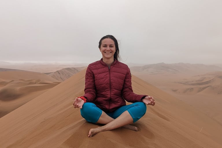 meditating in the Namib desert