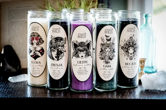  collection of Goddess Candles Tamed Wild