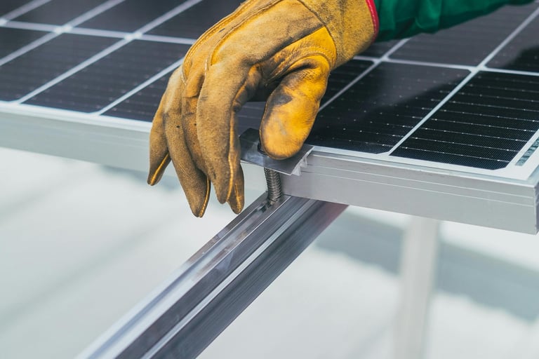 solar panel installation on roof