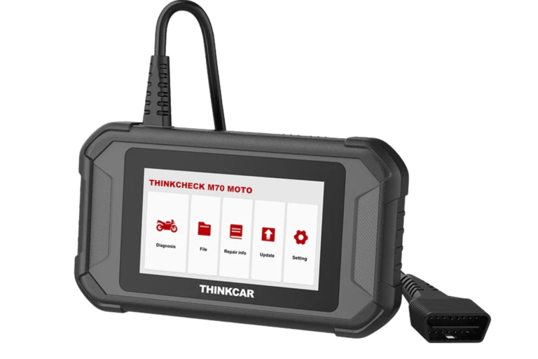 Optimieren Sie Ihren Diagnoseprozess mit dem THINKCHECK M70 MOTO, einem Plug-and-Play-Diagnosetool für Motorräder. Durch die 