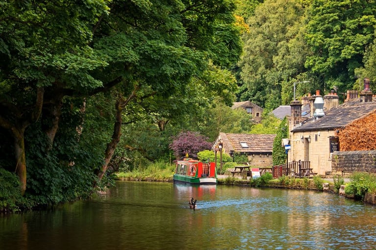 canals of britain with canal boats at photo dave