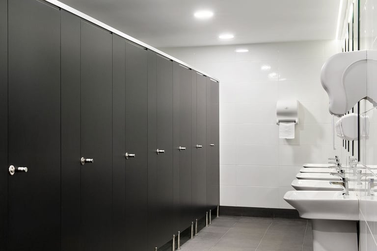 "Stylish toilet partitions for shopping mall in Hyderabad"