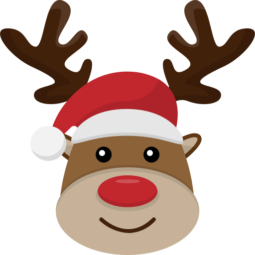 a reindeer with a santa claus hat on