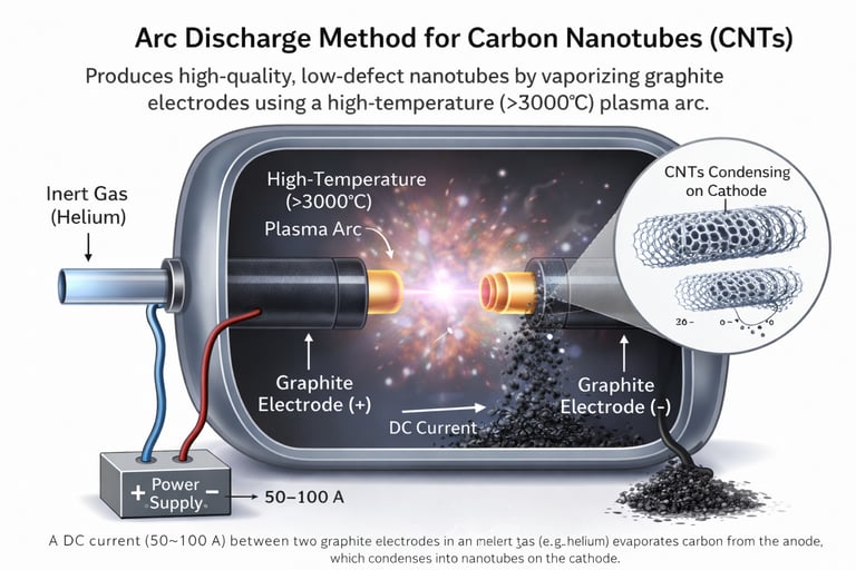 Arc discharge method for carbon nanotubes CNTs