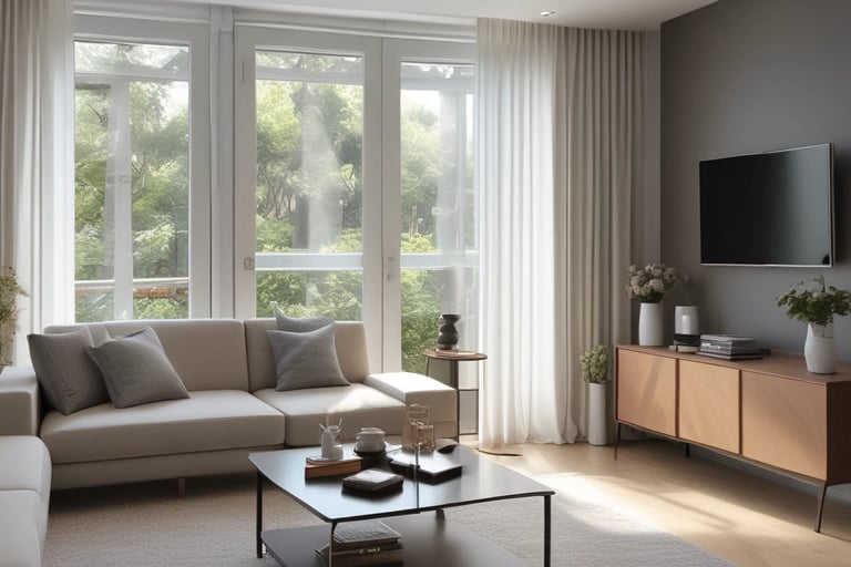 Bright living room with modern inventory