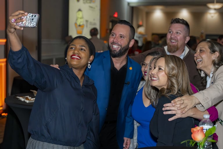 Austin Arthur with supporters, West Orange County, Orange County Florida election campaign