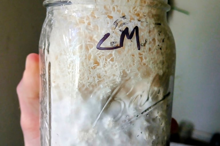 labeling a grain mason jar with marker