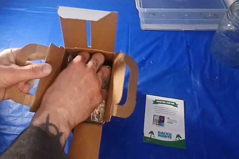 Unboxing a mushroom grow kit