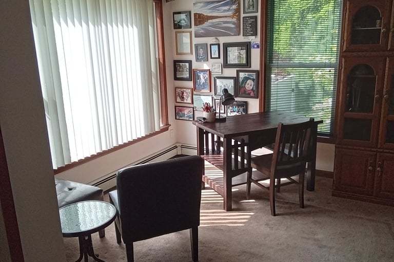 office area in the family room