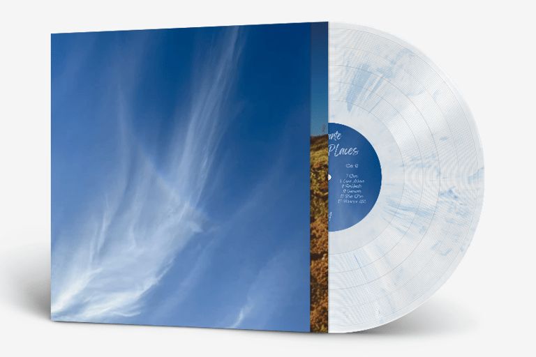 Dante 'New Places' vinyl record with a blue sky 