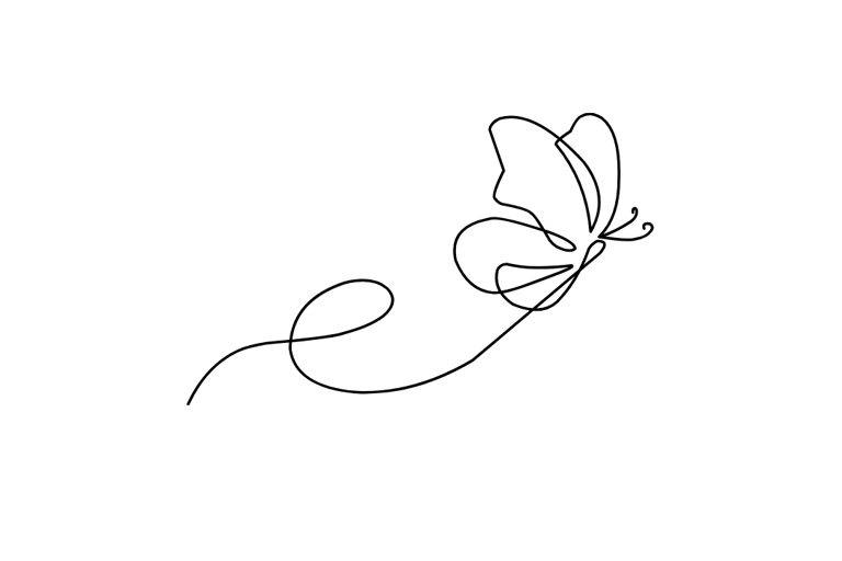 Elément décoratif - papillon monoligne noir Joanie Frigau